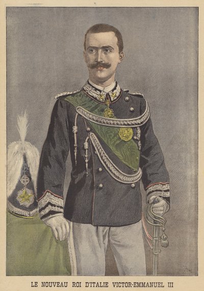 Victor Emmanuel III, de nieuwe koning van Italië door after Oswaldo Tofani