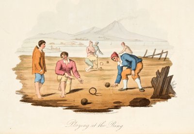 Spelen bij de Ring, uit Italiaanse Scènes, die de Manieren, Gewoonten en Amusementen van de verschillende Staten van Italië vertegenwoordigen, uitgegeven 1806 door after P. van Lerberghi