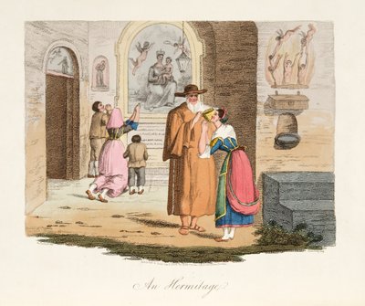 De Hermitage van Capua, uit Italiaanse Scènes, die de Manieren, Gewoonten en Amusementen van de verschillende Staten van Italië vertegenwoordigen, uitgegeven 1806 door after P. van Lerberghi