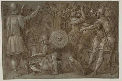 Scène uit de Romeinse geschiedenis door after Polidoro da Caravaggio