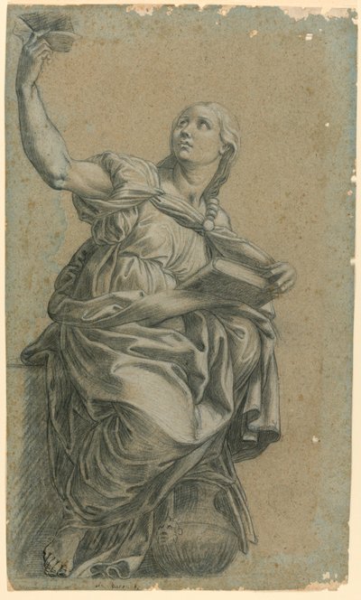 De Cumaeaanse Sibylle uit het fresco van Raphael in St. Maria della Pace door after Raphael