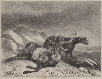 Hertenjacht, het Stervende Hert door after Richard Ansdell