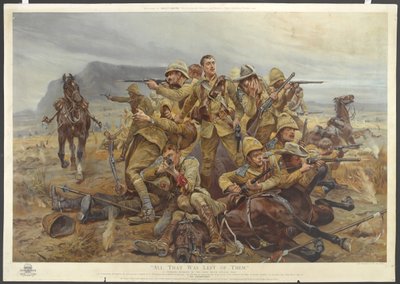 Alles wat er van hen over was, 17e Lancers bij Modderfontein, 17 september 1901 door after Richard Caton II Woodville