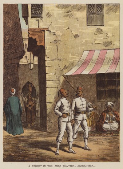 Een straat in de Arabische wijk, Alexandrië door after Richard Simkin