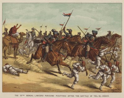 De 13e Bengal Lancers achtervolgen vluchtelingen na de Slag bij Tel-El-Kebir door after Richard Simkin