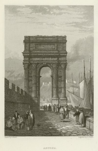 Ancona door Samuel (after) Prout