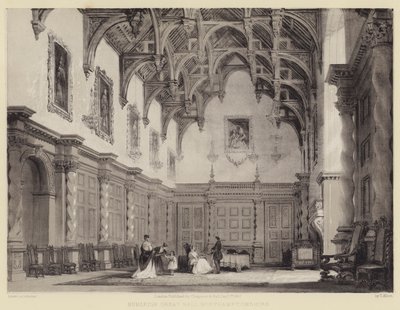 Burleigh Grote Hal, Northamptonshire door after Thomas Allom