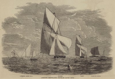 Regatta van Lowestoft, de Eerste-Klasse Cutter Wedstrijd door after Thomas Harrington Wilson