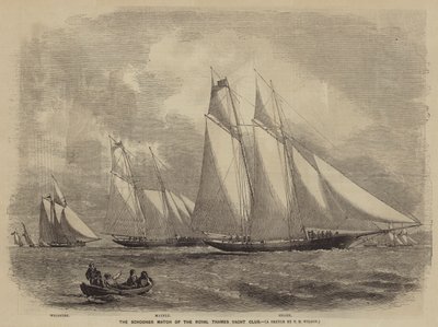 De Schoonerwedstrijd van de Koninklijke Thames Jachtclub door after Thomas Harrington Wilson