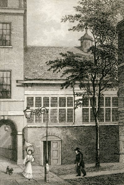 Barnards Inn Hall, 1830 door Thomas Hosmer after Shepherd