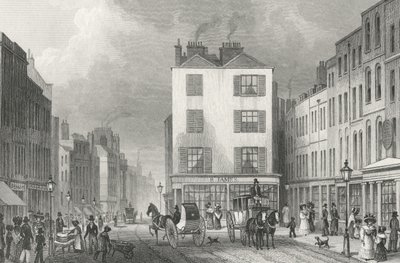 Middle Row Holborn, 1830 door Thomas Hosmer after Shepherd