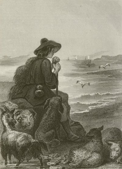 De herder en de zee door after Tony Johannot