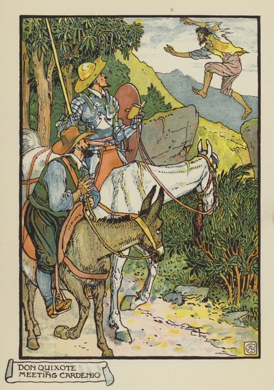 Don Quichot ontmoet Cardenio door after Walter Crane