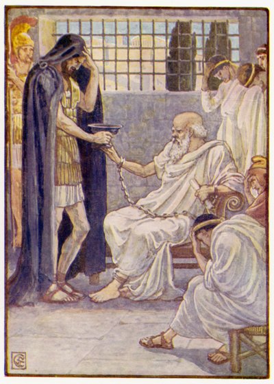 Hij dronk de inhoud alsof het een slok wijn was door after Walter Crane