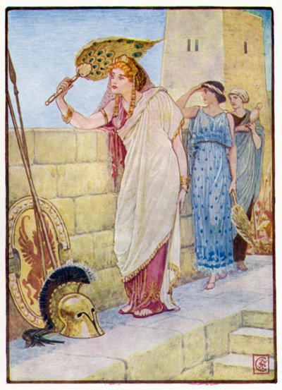 Vaak stond ze op de muren van Troje door after Walter Crane