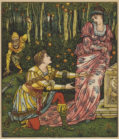 De koning laat het zwaard vallen door after Walter Crane