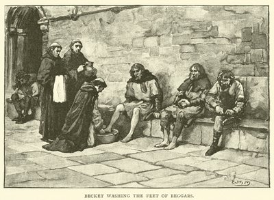 Becket wast de voeten van bedelaars door after William Henry Margetson