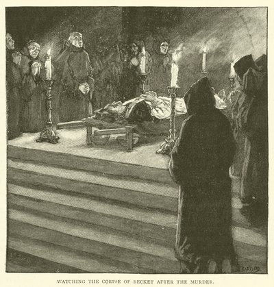 Het lijk van Becket bewaken na de moord door after William Henry Margetson