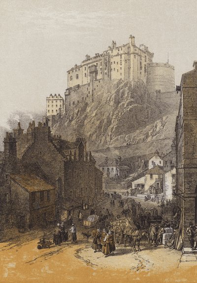 Edinburgh Castle, vanaf de Grassmarket door after William Leighton Leitch