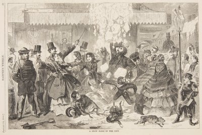 Een Sneeuwlawine in de Stad door after Winslow Homer