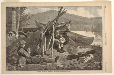 Kamperen in de Adirondack Mountains door after Winslow Homer