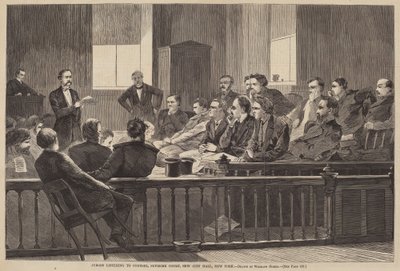 Juristen luisteren naar de raad, Hooggerechtshof, New City Hall, New York door after Winslow Homer