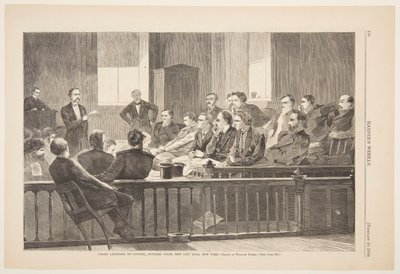 Juristen luisteren naar raad, Hooggerechtshof, New City Hall, New York door after Winslow Homer