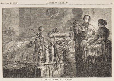 Kerstman en zijn cadeaus door after Winslow Homer