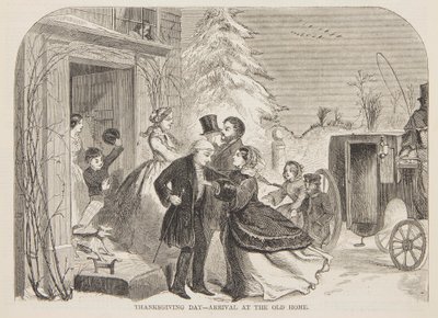 Thanksgiving Day – Aankomst bij het oude huis door after Winslow Homer