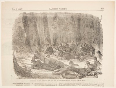 Het Leger van de Potomac – Onze Buitenpost in het Bos door after Winslow Homer