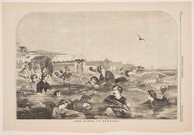 Het baden in Newport door after Winslow Homer