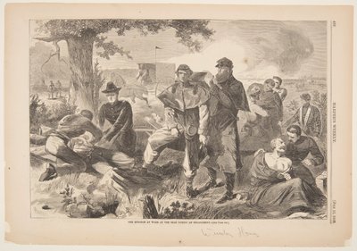 De chirurg aan het werk achterin tijdens een gevecht door after Winslow Homer