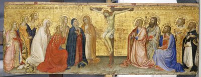 Christus aan het Kruis met Maria Magdalena en andere Heiligen door also Manfredi de Battilori Bartolo di Fredi