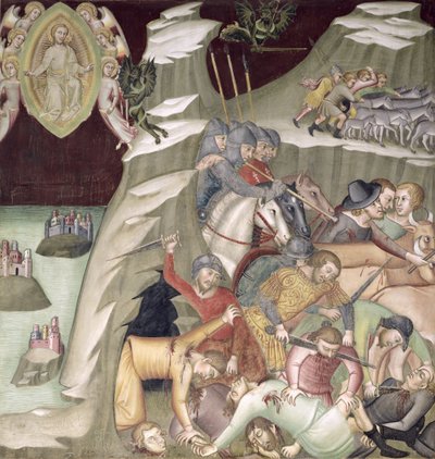 De slachting van de dienaren en herders van Job door also Manfredi de Battilori Bartolo di Fredi