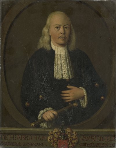 Portret van Abraham van Riebeeck, Gouverneur-Generaal van Nederlands-Indië door anonymous (copy after)