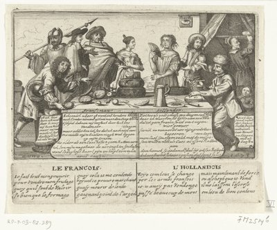 De Fransman en de Hollander, 1673 (Zes Franse spotprenten op de Hollanders uit 1673) door anonymous (possibly)