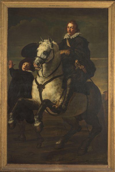 Portret van een man te paard door anonymous (possibly)