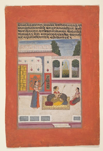 Bangali Ragini: Folio uit een ragamala-serie (Garland of Musical Modes) door anonymous 