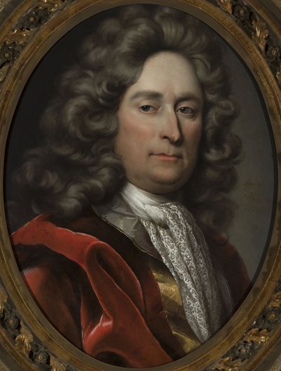 Portret van een man met een grijze pruik door anonymous 