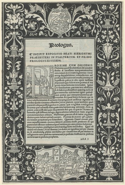 Een Witte Lijnrand met Twee Cartouches: "Een Sater die een Ram Offert," en "De Keuze van Hercules" door attributed to Benedetto Bordon