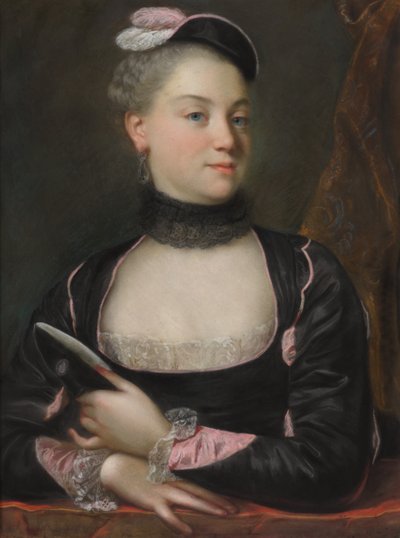 Portret van een Franse actrice door attributed to Jacques Charles Allais