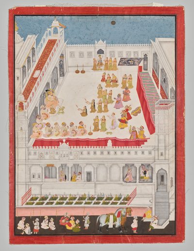 Maharana Jagat Singh Woont de Raslila Bij door attributed to Jai Ram
