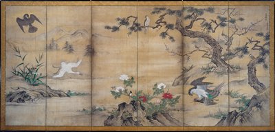 Vogels en bloemen door attributed to Kano Shōei