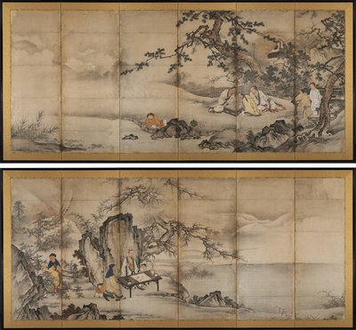 De Vier Vaardigheden door attributed to Kano Shōei