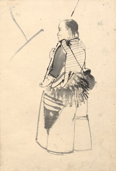 Dancer in een Visserskostuum door attributed to Kono Bairei