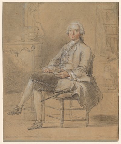 Zittende man met een snuifdoos door attributed to Louis Aubert