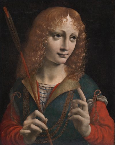 Portret van een jongeling als Sint Sebastiaan door attributed to Marco d