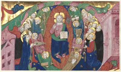 Fragment van een Geïllustreerde Initiaal uit een Koorboek: Christus in Majesteit door attributed to Michelino Molinari da Besozzo