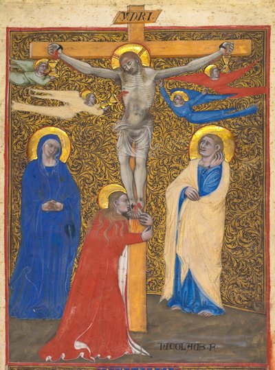 Enkel Blad uit een Missaal: De Kruisiging door attributed to Nicolò da Bologna