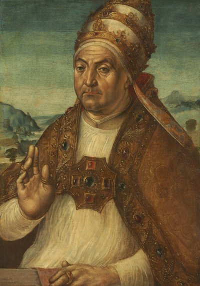 Portret van Paus Sixtus IV della Rovere door attributed to Pedro Berruguete